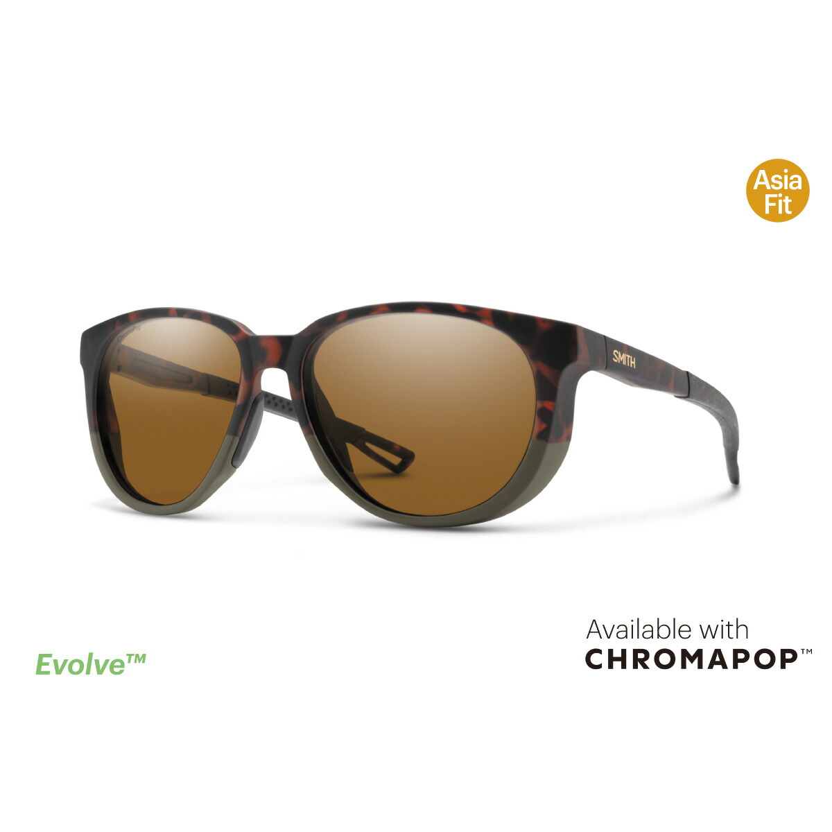 SMITH スミス 偏光サングラス アジアフィット シーカーAK 【マットフォレスト】【CP偏光ブラウン】240010531 SeekerAK Chromapop クロマポップ
