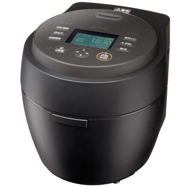MITSUBISHI 三菱 NJ-BW10H-B 炭漆黒 紬つむぎ IH炊飯器 5.5合炊き 本炭釜 段付き内釜 低温調理機能 かまど炊きを見事に再現したプレミアムモデル|エムスタ