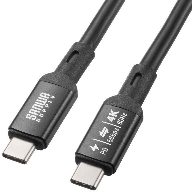 SANWA SUPPLY サンワサプライ USB5Gbps Type-C有線テレビ(PD75W・DP Alt流行り物相応う・5m) KU-5GCCP7550