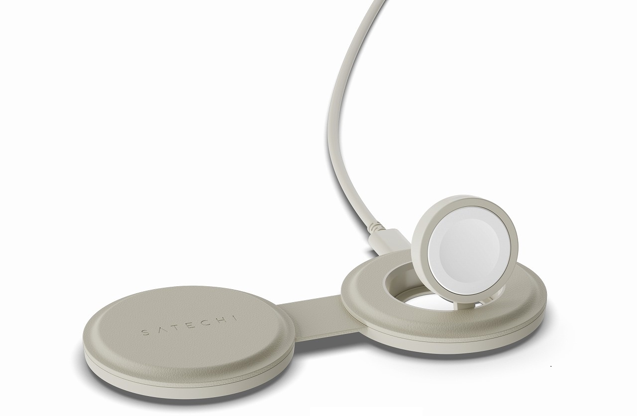 Satechi サテチ OntheGo 2-in-1 ワイヤレスチャージャー サンド PST-QTG21W