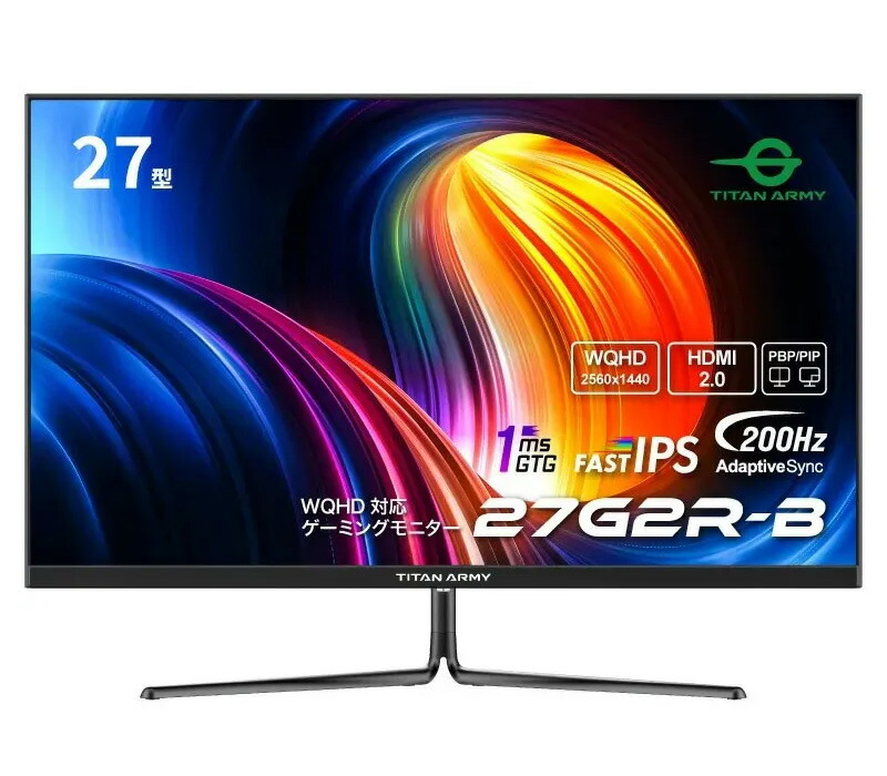 Titan Army タイタンアーミー FAST IPSダイアログボックスやとい入れる WQHD相応う27型ゲーミング液晶見せびらかす 27G2R-B