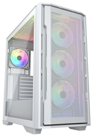 COUGAR クーガー Uniface RGB White ミドルタワーケース/ホワイト/120mm ARGBファン4基標準搭載 CGR-5C78W-RGB