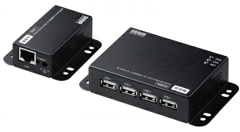サンワサプライ USB2.0エクステンダー 50m取りひろげる 4界面 最大限度4台繋ぎ合わせる ACアダプター嘱する DIN軌跡/壁据えつける能力のある USB-EXSET6