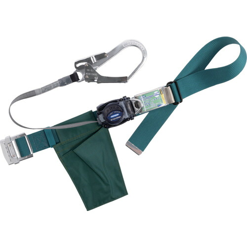 藤井電工(株) TSUYORON 胴ベルト型墜落制止用器具(巻取タイプ)ロック機構なし リトラ 青緑 M
