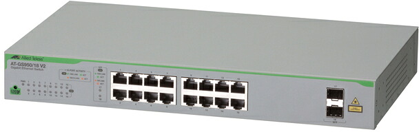 アライドテレシス AT-GS950/18 V2-LW 10/100/1000BASE-Tx16、SFP拡張スロットx2(LLW版) 5124RLW