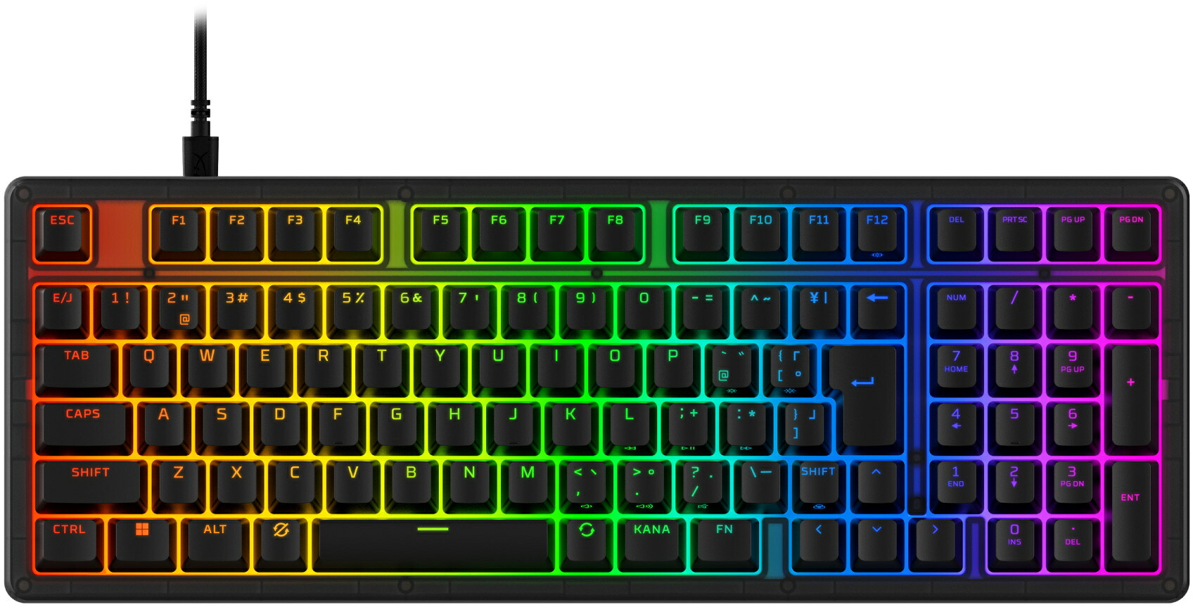 HyperX ハイパーエックス Origins 2 1800 ゲーミングキーボード USB-A 日本語配列 1800レイアウト RGBライティング HXR-B4QS4AA#ABJ|エムスタ