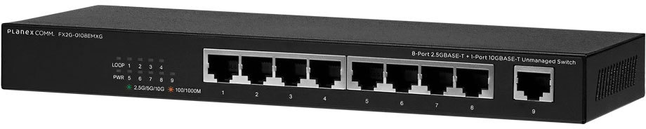PLANEX プラネックスコミュニケーションズ 8界面 2.5GBASE-T + 1界面 10GBASE-T アンマネージドスイッチ FX2G-0108EMXG