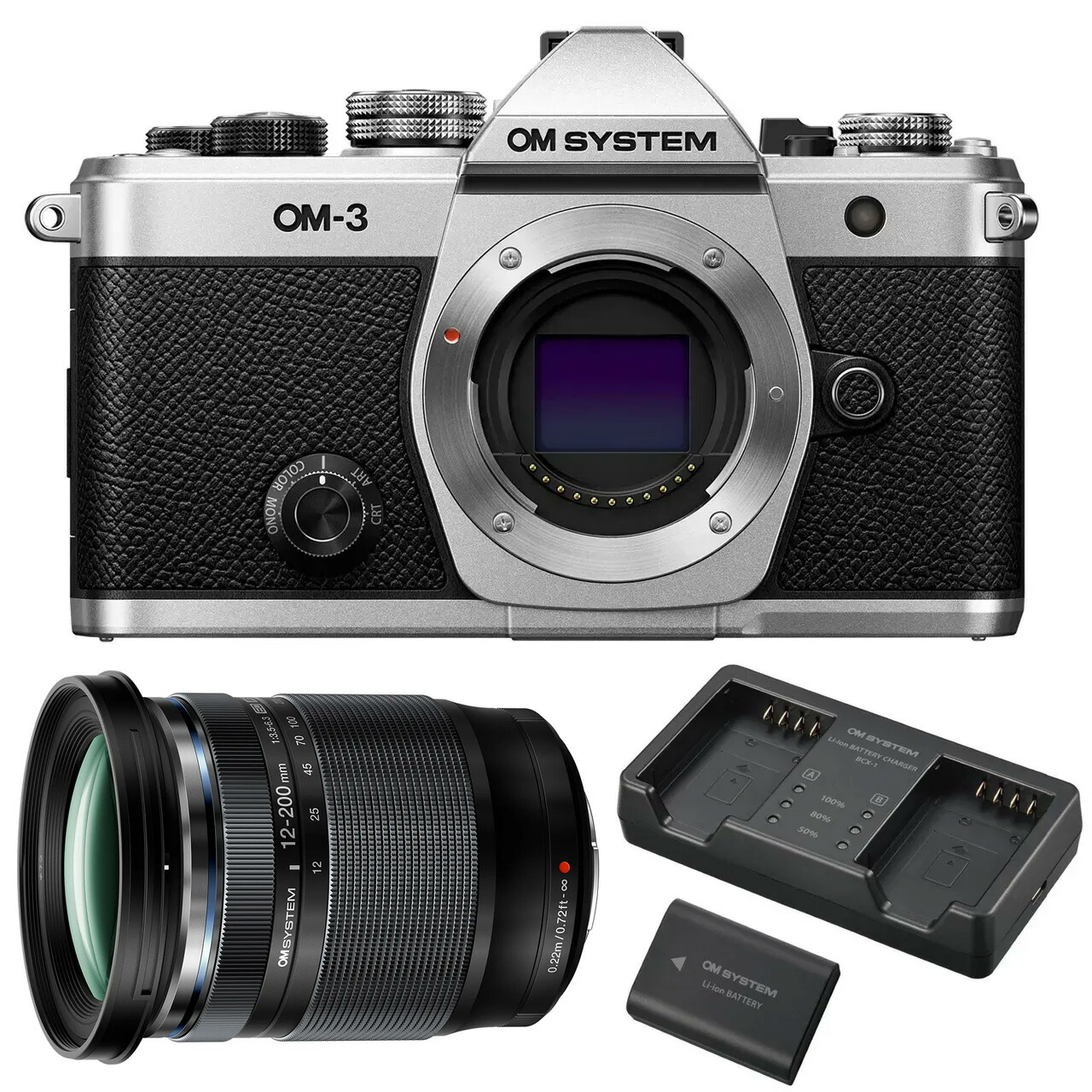 OM SYSTEM オーエムシステム OM-3 ボディ シルバー＋M.ZUIKO DIGITAL ED 12-200mm F3.5-6.3 レンズセット 【SBCX-1 充電池充電器セット1個プレゼント中！】