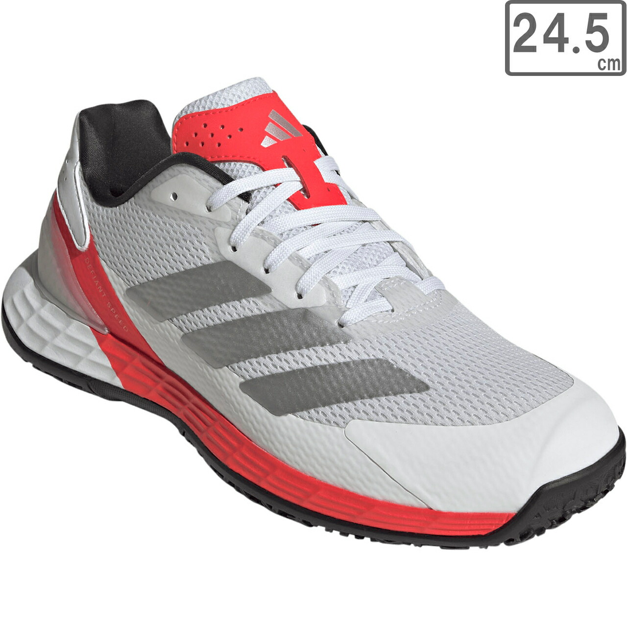 adidas アディダス 【ユニセックス】デファイアント スピード オムニコート / Defiant Speed Omni Court KK1414 【24.5cm】 【フットウェアホワイト/シルバーメタリック/ルシッドレッド】