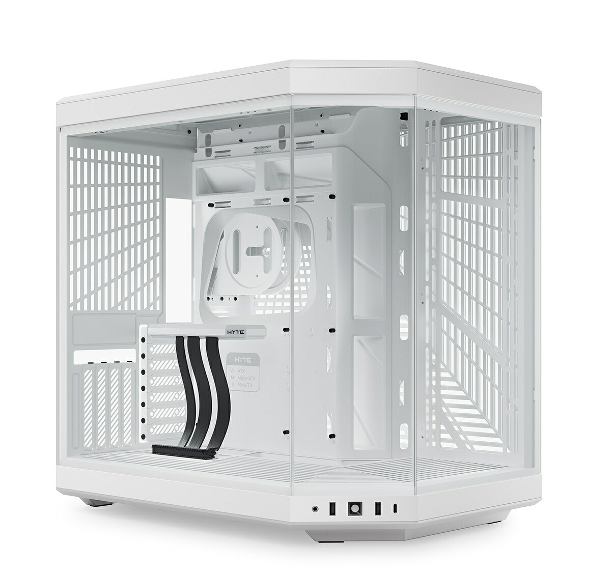 HYTE ピラー受け答え式見晴らし硝子積み上げるパソコン入れもの スノーホワイト Y70 Snow White