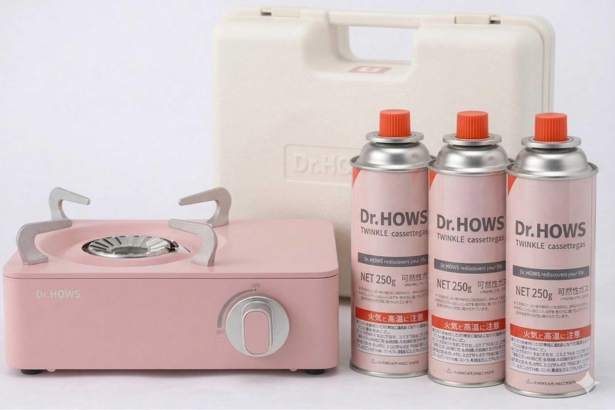 Dr.HOWS ドクターハウス カセットコンロ トゥインクル ミニ ストーブ KTW10200002 ピンク＋カセットガス 250g×3本セット 4月上旬入荷予定