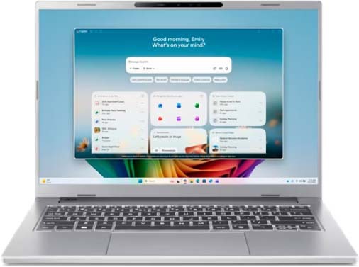 Acer エイサー 14.0型ノートPC (AMD Ryzen AI 7 445/16GB/1024GB SSD/Win11 Home/ピュアシルバー A14-A71M-N76Z/F