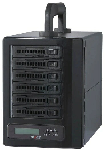 ARECA 2.5inNVMe/SAS/SATA相応う6ベイ外付RAID社会的単位 Thunderblot5＆USB3.2 Gen2 Expander ARC-8050T5U-6MN