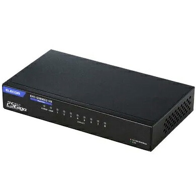 ELECOM エレコム EHC-Q08MA2-HB Giga相応うスイッチングHub/8界面/2.5G/金属元素筐体/ワット数外付青写真/黒いこと