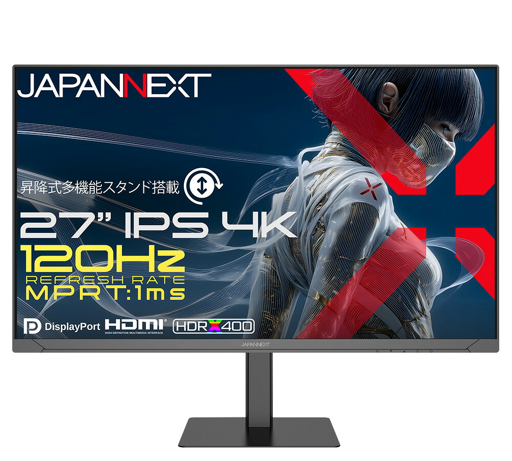 JAPANNEXT ジャパンネクスト 4K相応う 27型液晶見せびらかす/HDMI×2、DP×2/黒いこと/金棒引き/2年引きうける JN-Ei27G120U2-HSP