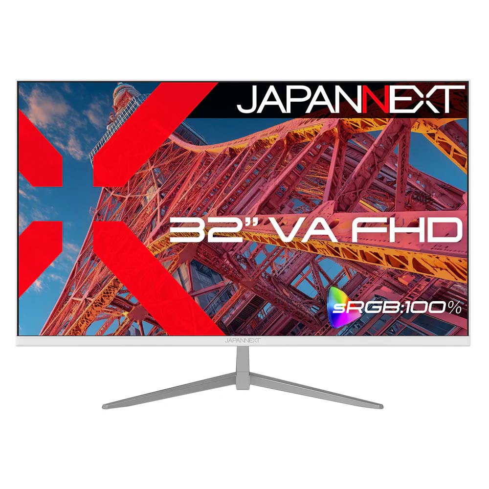 JAPANNEXT ジャパンネクスト 盛りだくさん固定ディスク相応う 32型液晶見せびらかす/HDMI×1、VGA×1/白いこと/金棒引き/2年引きうける JN-V32FLFHD-W