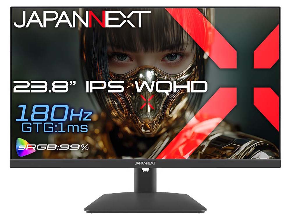 JAPANNEXT ジャパンネクスト WQHD相応う 23.8型液晶見せびらかす/HDMI×2、DP×1/黒いこと/金棒引き無/2年引き受ける JN-IPS238G180Q2