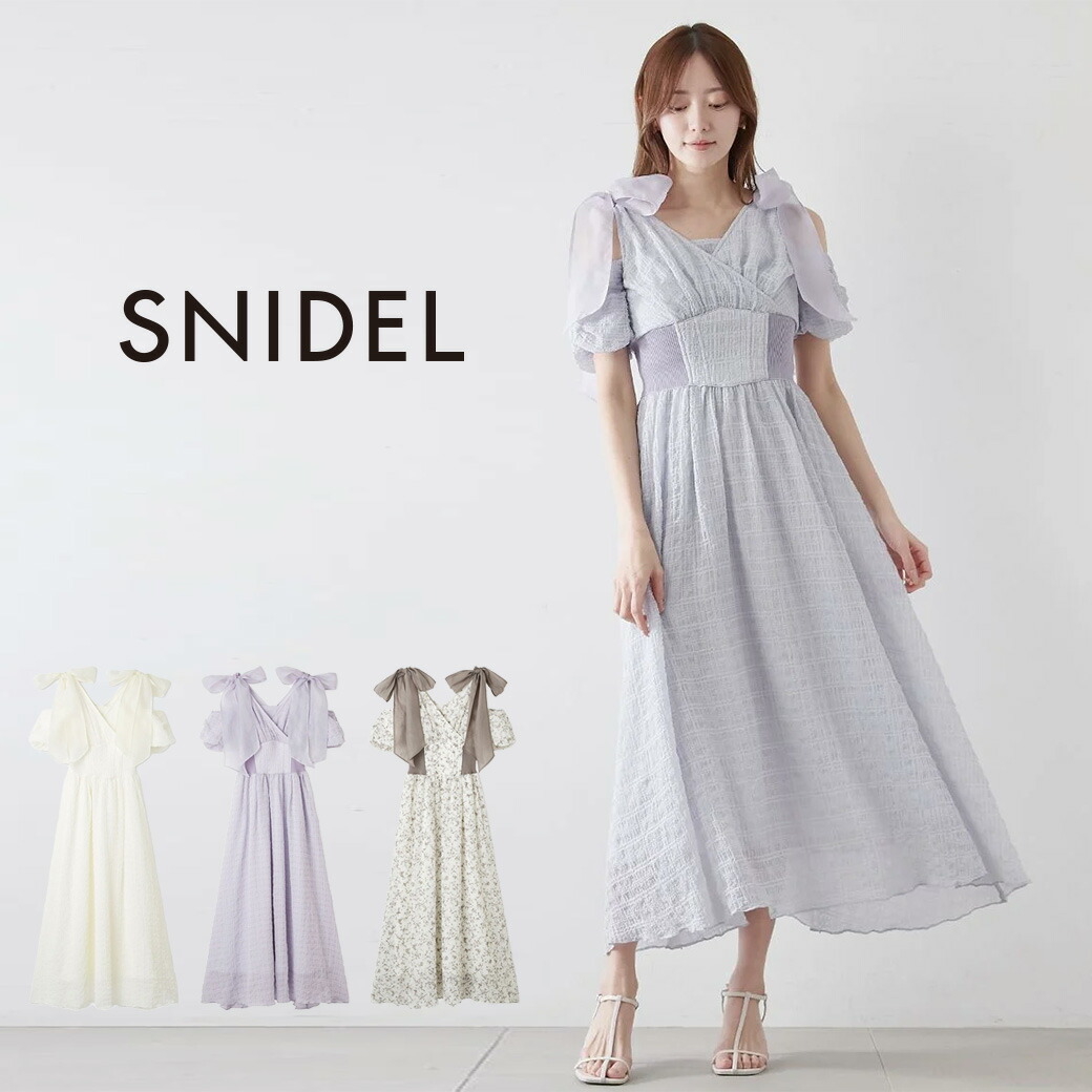 SNIDEL ショルダーリボンフラワーワンピSWFO241077 楽天市場】【予約】(期間限定12%OFF) snidel スナイデル