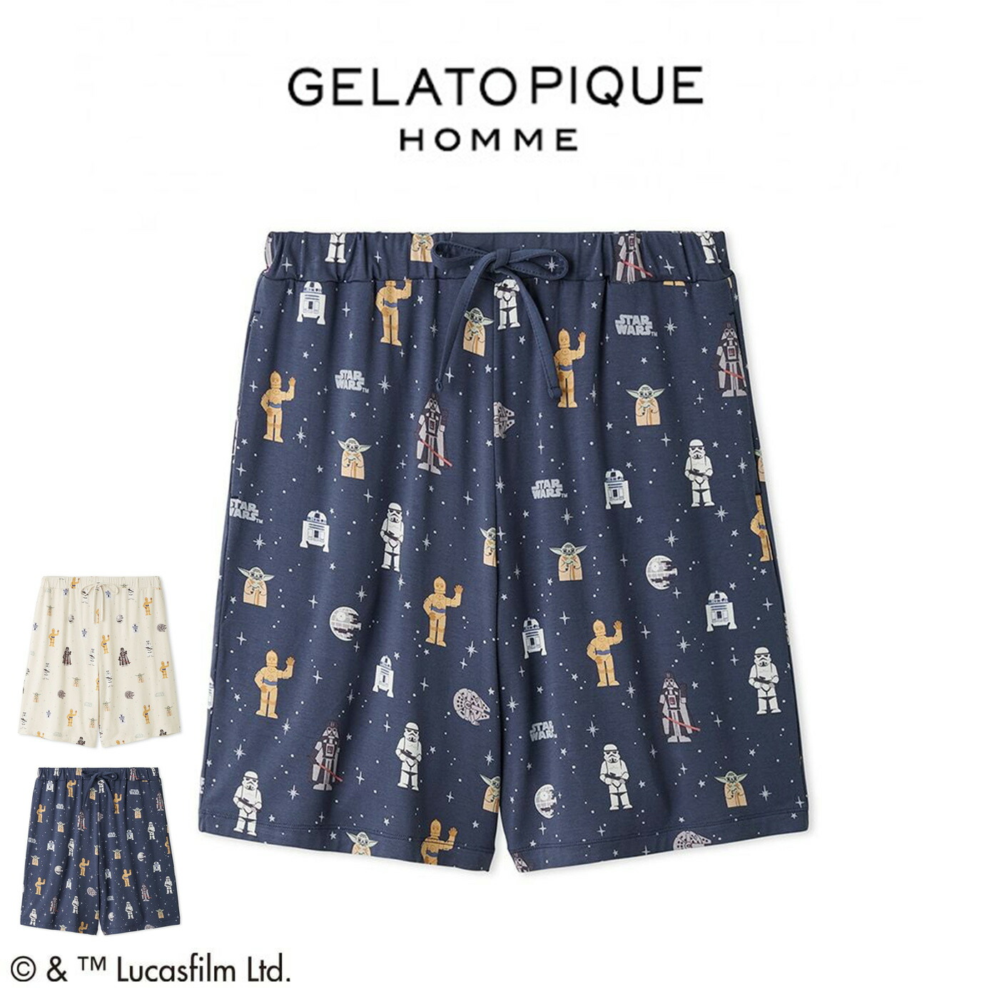 GELATO PIQUE HOMME STAR WARS メンズ 総柄ハーフパンツ