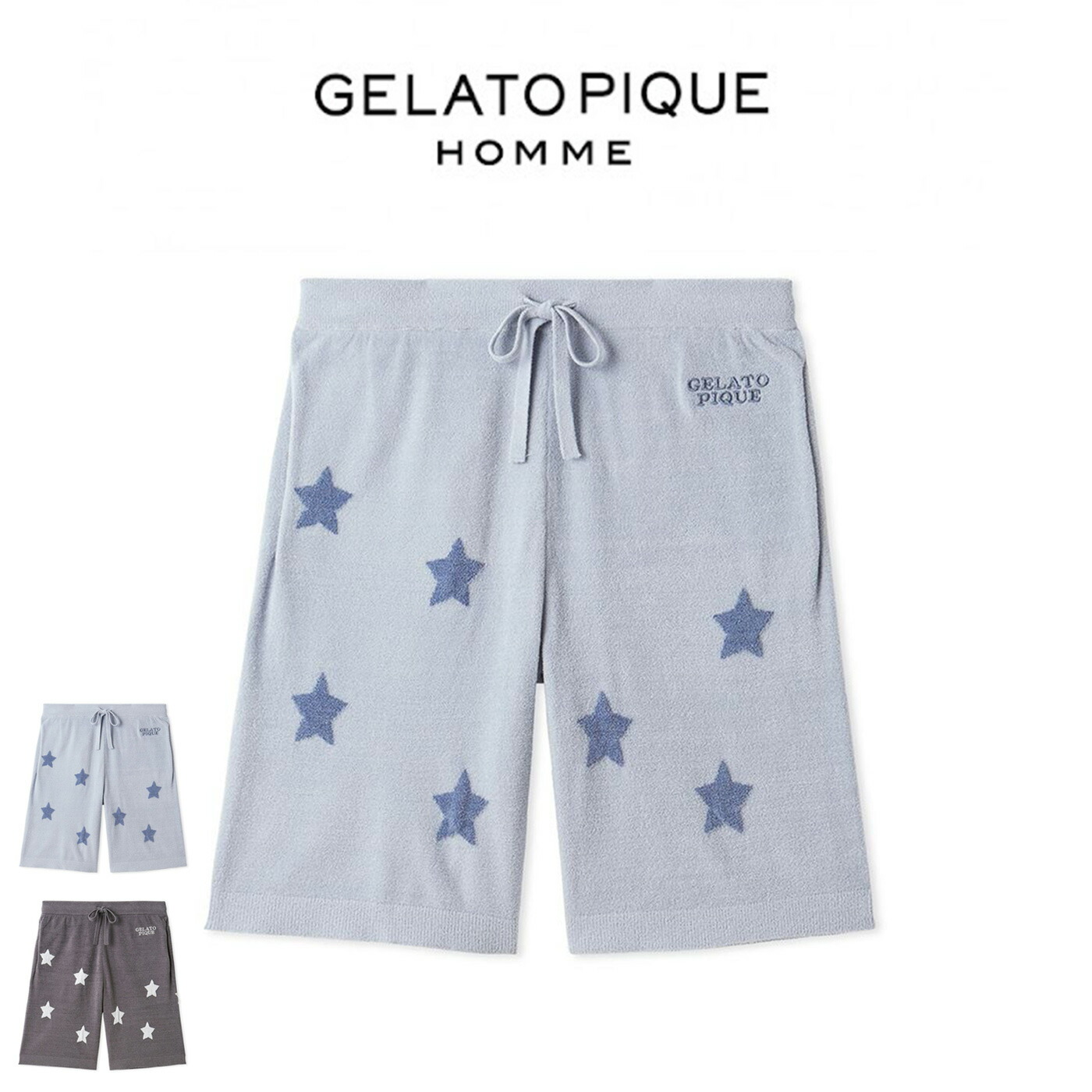 ジェラートピケ オム GELATO PIQUE HOMME スタージャガードハーフパンツ pmnp261093 ジェラピケ メンズ パジャマ ルームウェア 部屋着 2026春 ギフト プレゼントにおすすめ セレクトショップムー