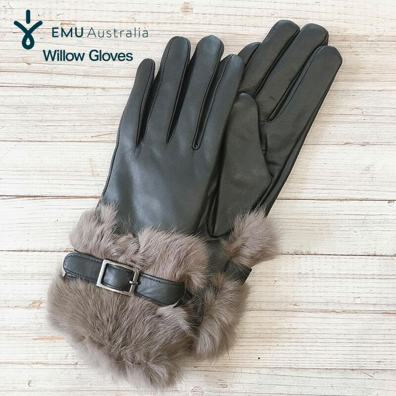 期間限定ポイント10倍 Emu Australia エミュー Australia オーストラリア 通販 エミュー Willow Gloves ナッパレザーファー付き手袋 Gloves W7005 レザー手袋 グローブ クリスマスギフト プレゼント 防寒 セレクトショップ ムーemu プレゼントにも大変喜ばれる Emuの