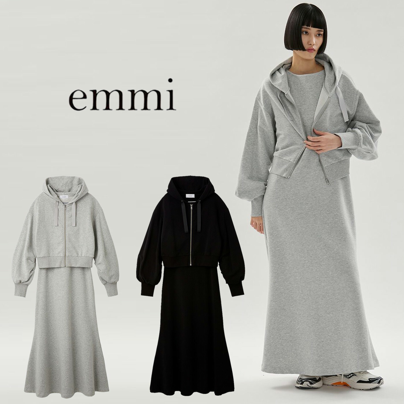 SALE40%OFF エミ ウェア emmi WEAR 裏毛フーディー×ワンピースセット 13wco261050 レディース セットアップ パーカー マーメイドワンピース セレクトショップムー|セレクトショップ ムー