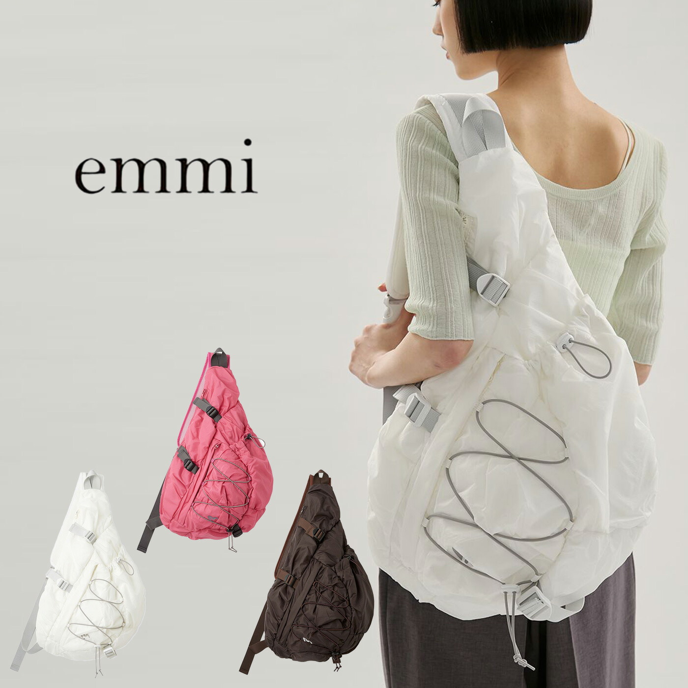 エミ ウェア emmi WEAR ワンショルダーボディーバッグ 13wgb262303 レディース bag 大容量 ナイロンバッグ フェス アウトドア デイリー スポーティー 2026春 セレクトショップムー