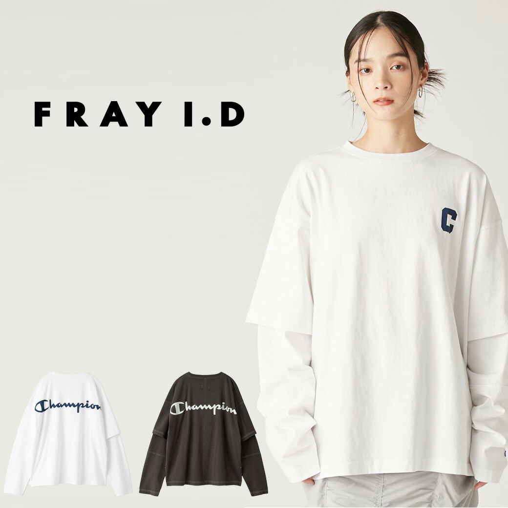今期タグ付き未使用品　FRAY I.D 黒 半袖Tシャツ FREEサイズ FRAY I.D tシャツ ノットデザインカットコンビトップス