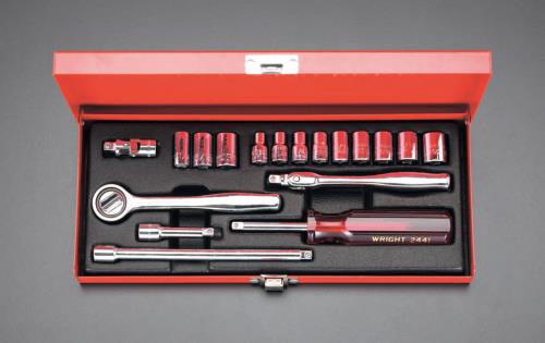 エスコ EA617AB-1 1/4”DR/18個組 ソケットレンチ(インチサイズ)