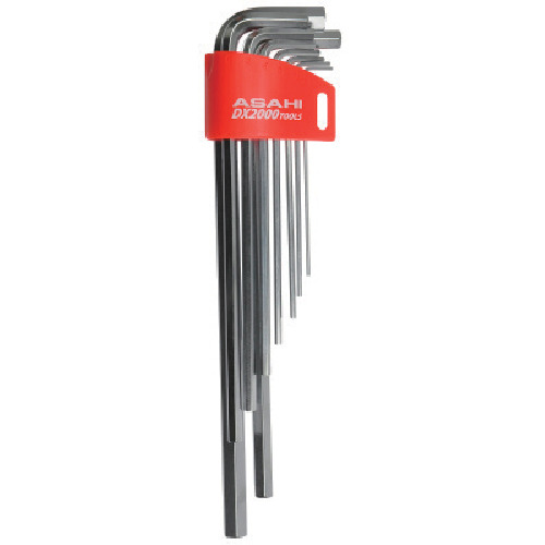 アサヒ ASH メッキロング六角棒レンチセット9本組 AYS0910