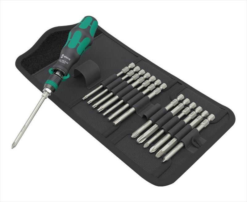 \全品ポイントアップ/ WERA ヴェラ 051061 差込角1/4インチ ヘックスビットラチェットドライバーセット 15点組|無線計画 インカムショップ