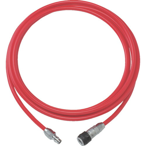 トラスコ TRUSCO エアブレードホース ウレタンブレードチューブ 内径6.5×外径10mm 全長20m カップリング付 赤 TOP-6.5-20 (6.5X10.0X20M)