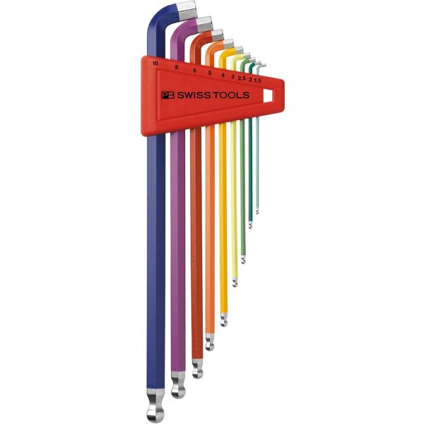 PB SWISS TOOLS 2212LH-10RB レインボーショートヘッド六角セット(パックナシ
