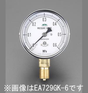 エスコ EA729GL-10 75mm/0-1.0MPa 圧力計(耐脈動圧形)
