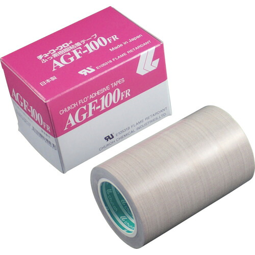 チューコーフロー chukoh フッ素樹脂(テフロンPTFE製)ガラスクロス粘着テープ AGFー100FR 0.15t×100w×10m AGF100FR-15X100