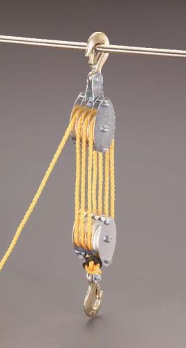エスコ EA987CH-10 300kg ロープホイスト(φ8mmx20mロープ付)