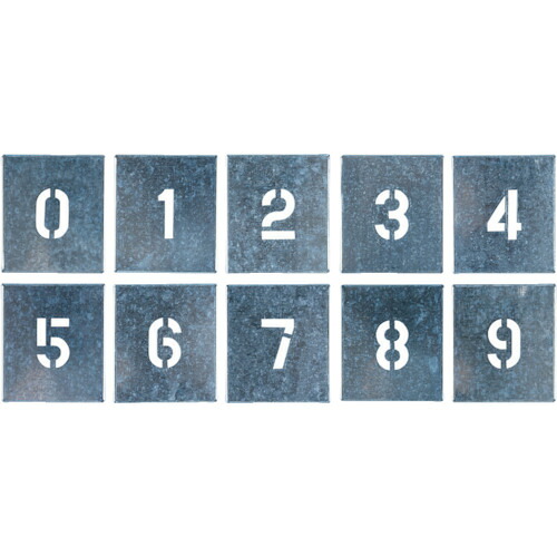 つくし 吹付プレート 数字(0~9) 10枚組 中サイズ J-91B