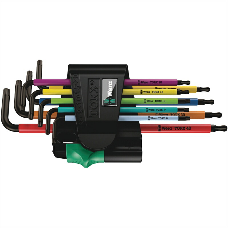 WERA ベラ 024335 9本組 (Torx)手がかり鍵(マルチ色つや)