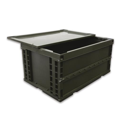 エスコ ESCOオリジナル EA506AA-18DS 649x439x327mm/74.0L 折畳コンテナ(OD/蓋付)