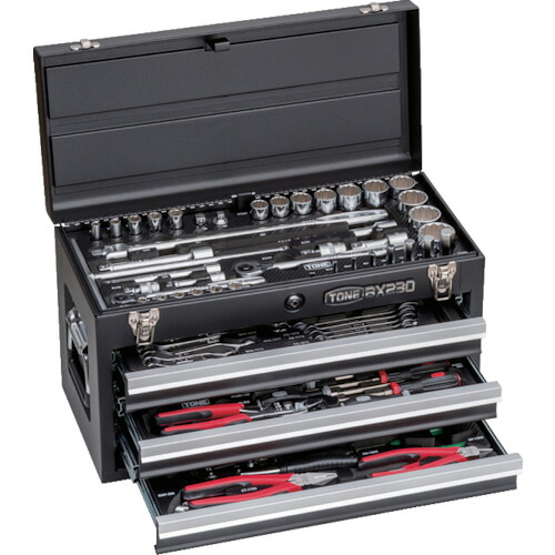 トネ TONE 整備用工具セット ツールセット(ブラック仕様) 間口508×奥行232×高さ302mm TSXT950BK