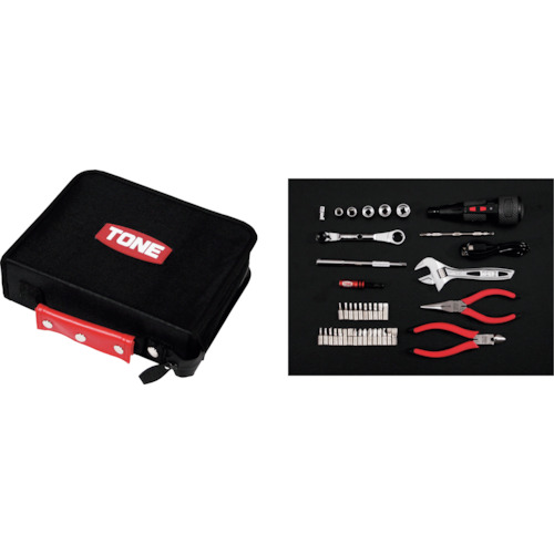 トネ TONE 保全用手道具仕掛ける 物の具仕掛ける 黒いこと 間口250×奥ふかさ200×高さ70粍 40点仕掛ける TSX2170