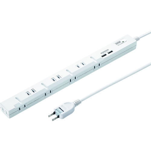 サンワ SANWA スリムタップUSB充電機能付き TAP-SLIM8U-2