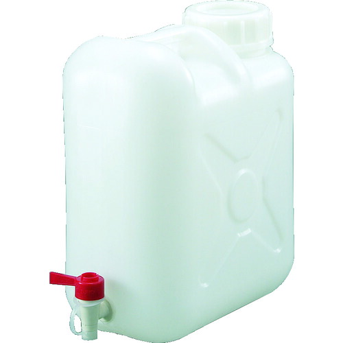 トラスコ TRUSCO ポリタンク(扁平缶) 広口ケミカルコック パッキン付タイプ 20L T0318