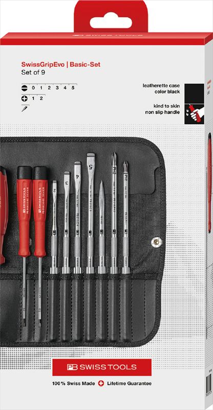 PB SWISS TOOLS 38215.CBB 差替式１番ウッド仕掛ける 9本組 箱入
