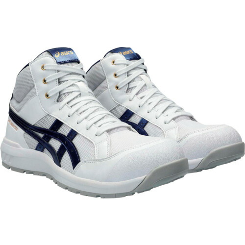 \全品ポイントアップ/ アシックス ASICS ウィンジョブ CP218 ホワイト/ピーコート 27.5cm 1273A091.101-27.5|無線計画 インカムショップ