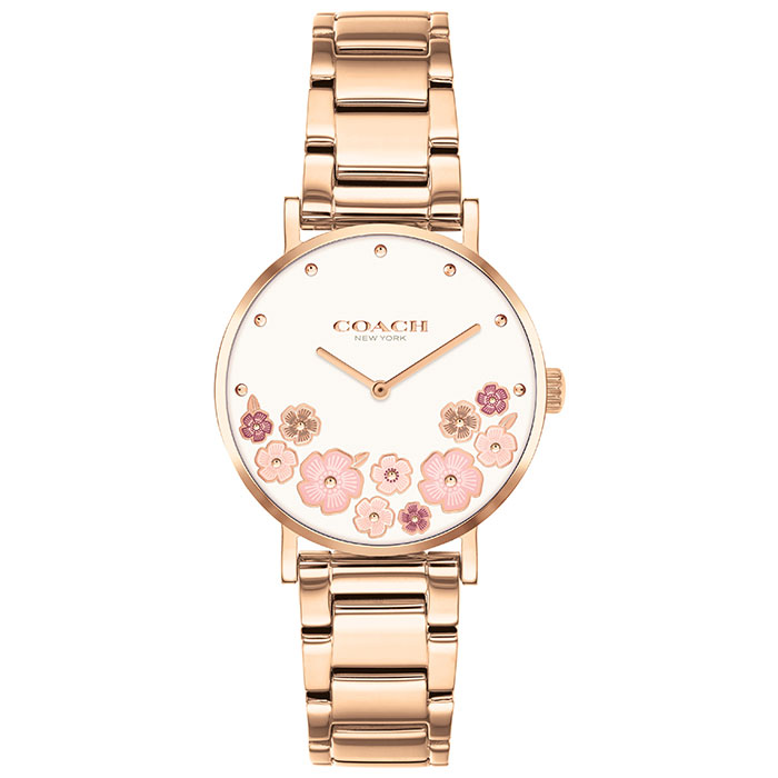送料無料 Coach コーチ レディース 腕時計 時計 14503767 Perry ペリー アイボリー ピンクゴールド ローズゴールド 花柄 フラワー こーち あす楽対応 プレゼント ブランド セール Fitolab Com Br