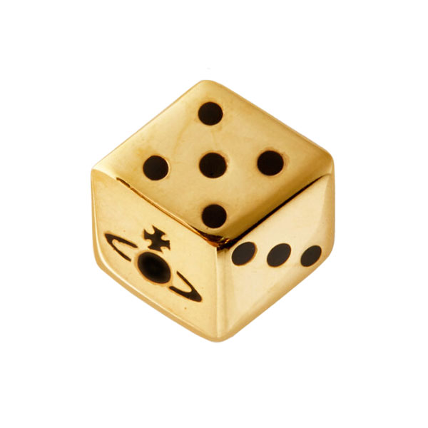 ヴィヴィアン ウエストウッド ピアス Vivienne Westwood 片耳用 シングル メンズ レディース アクセサリー HENDRIX SINGLE STUD GOLD Black 62010207-R124 BE1427-1 ゴールド×ブラック ダイス サイコロ ビビアン
