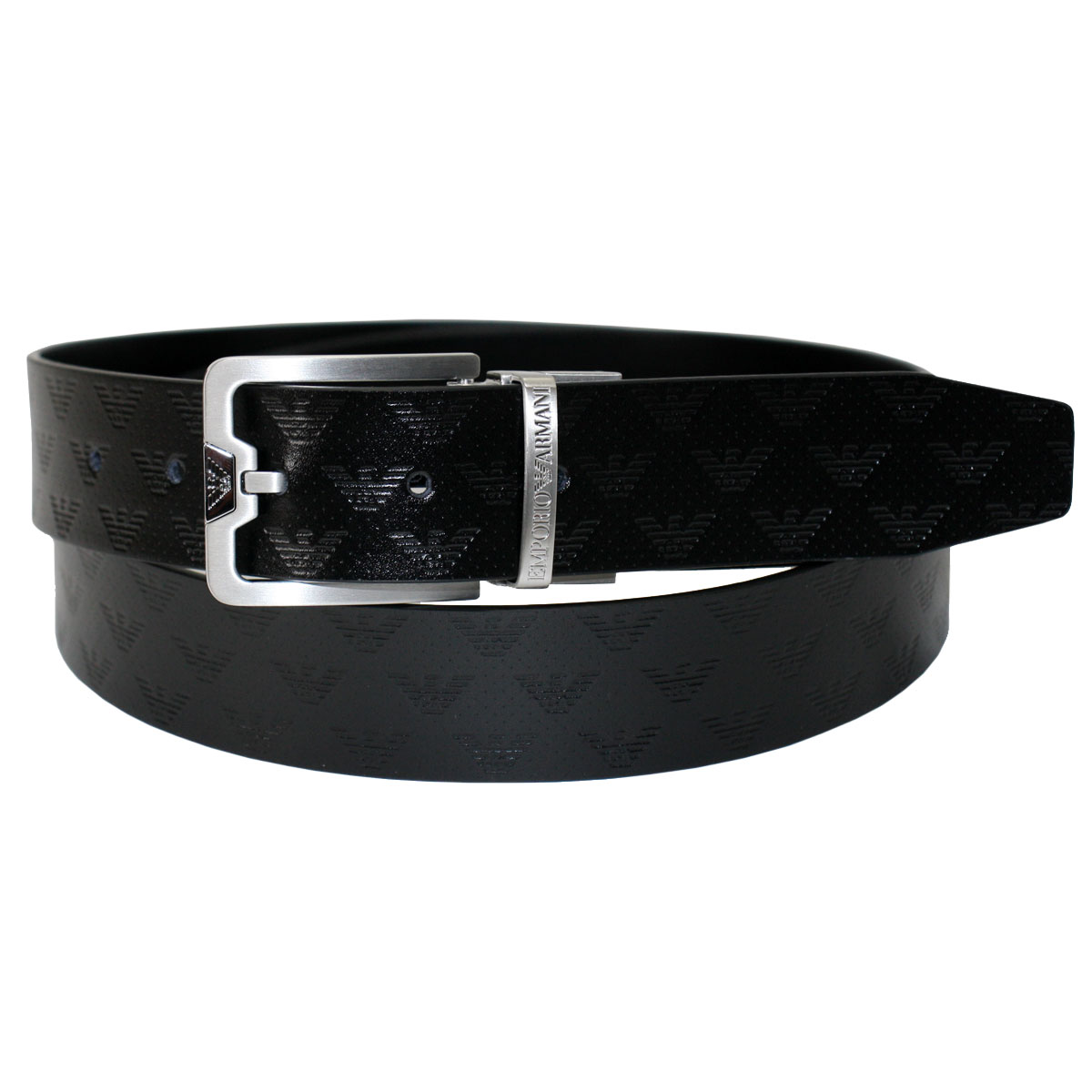 【貨物輸送無料】EMPORIO ARMANI 胴締め エンポリオアルマーニ メンズ Y4S502 Y221E 81386 BLACK 本革 革 リバーシブルベルト 黒いこと エンポリ アルマーニ【ブランド名】【差し上げ物】