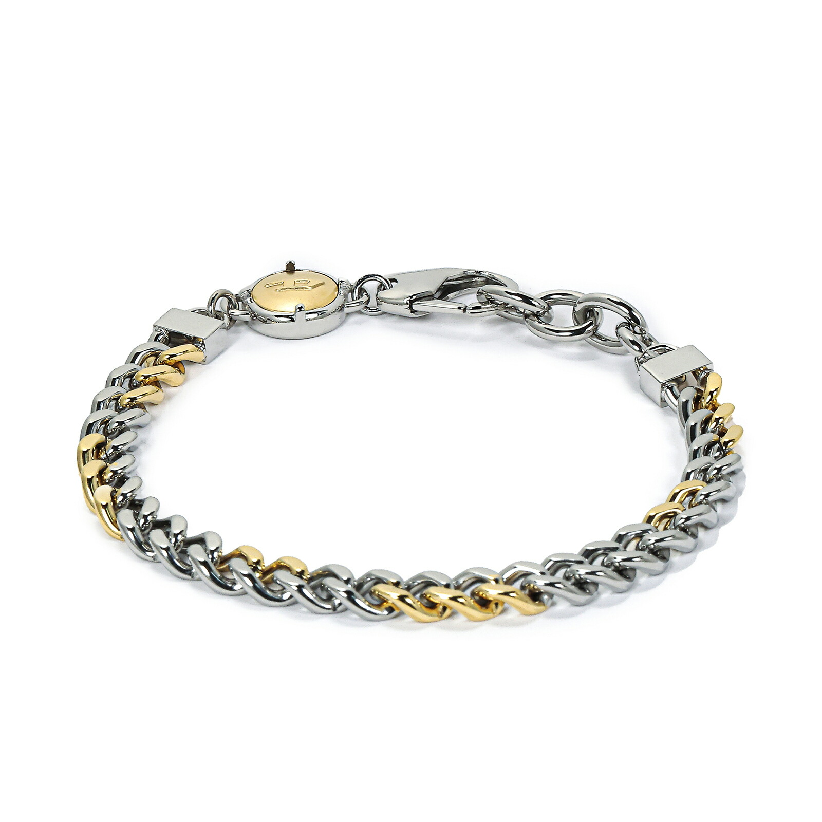 DIESEL ブレスレット DX1498 新作 DX1498 Two-Tone stainless steel chain bracelet｜シルバー