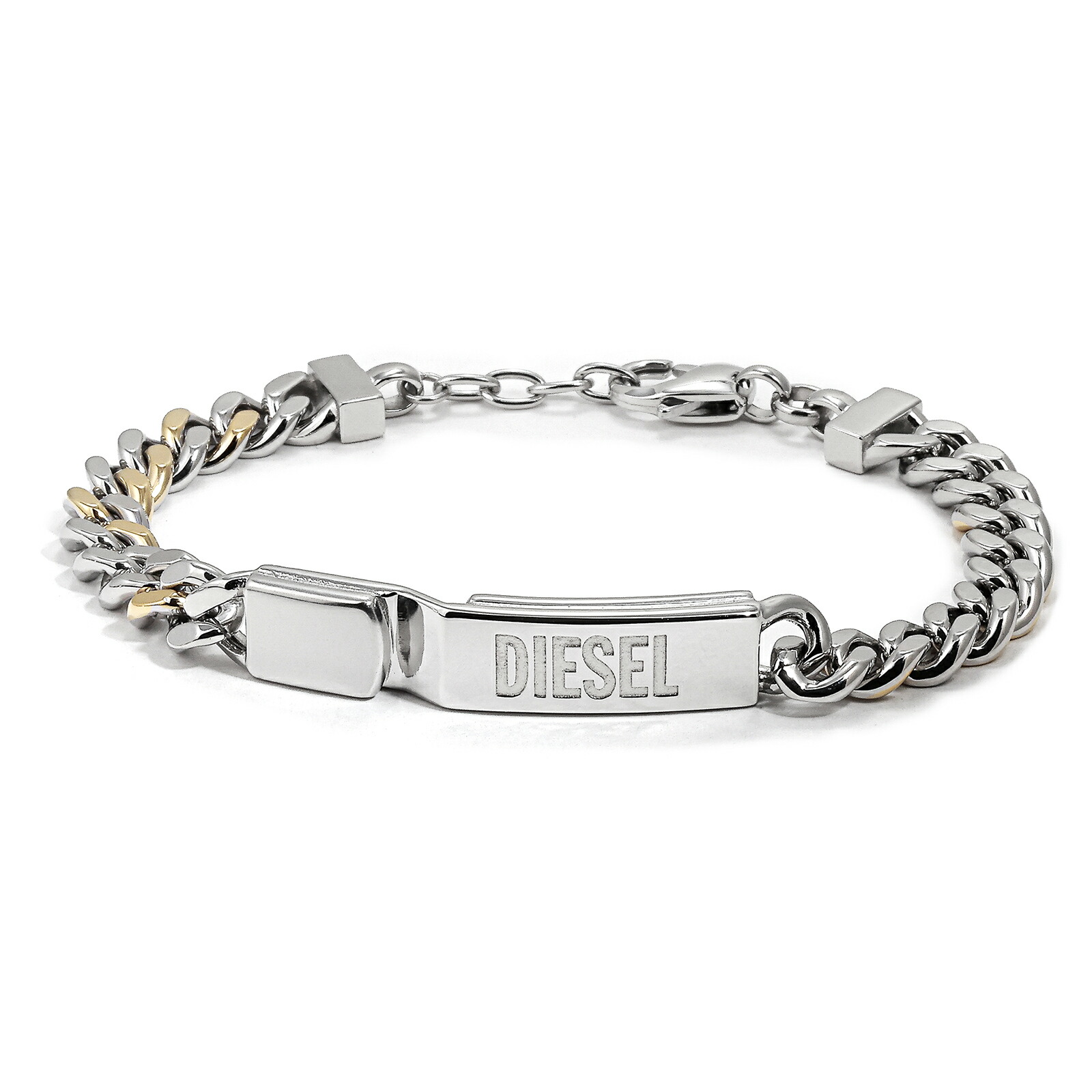 極美品 DIESEL ディーゼル ブレスレット シルバー チェーン 保存袋 ディーゼル DIESEL DIESEL ブレスレット DX1453931 チェーン